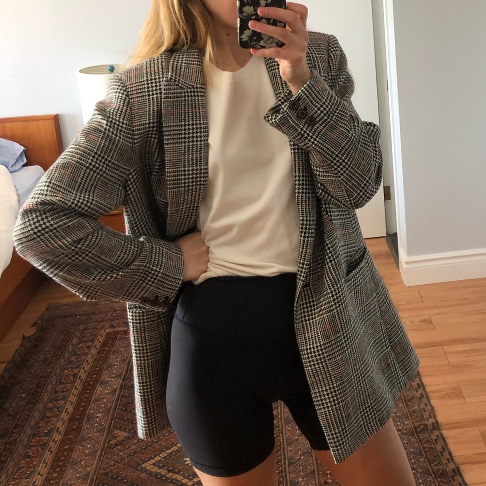 RW & Co Plaid Oversized Blazer - Picture 1 of 5